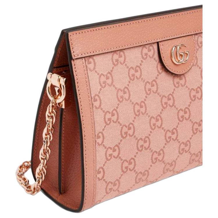 Женская сумка через плечо Gucci Ophidia Canvas Crossbody (малая, розовая) — фото 4
