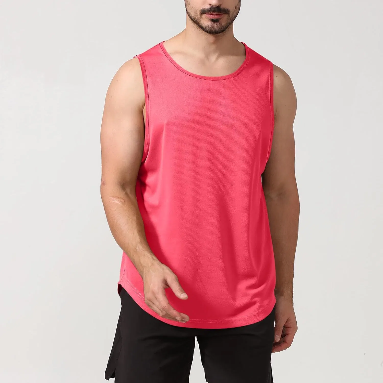 Мужская майка для фитнеса Dry Fit, без рукавов, Watermelon Red — фото 4