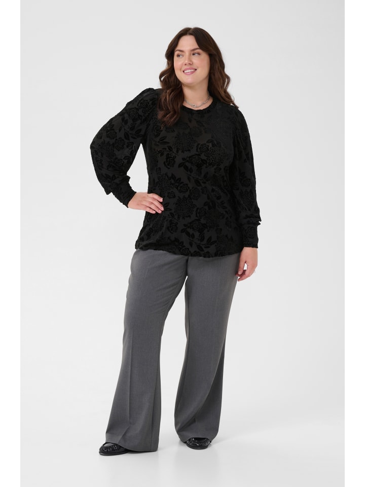 

Блузка с длинными рукавами KCrosie, стандартный крой, цвет: черный, глубокий, CC KAFFE curve