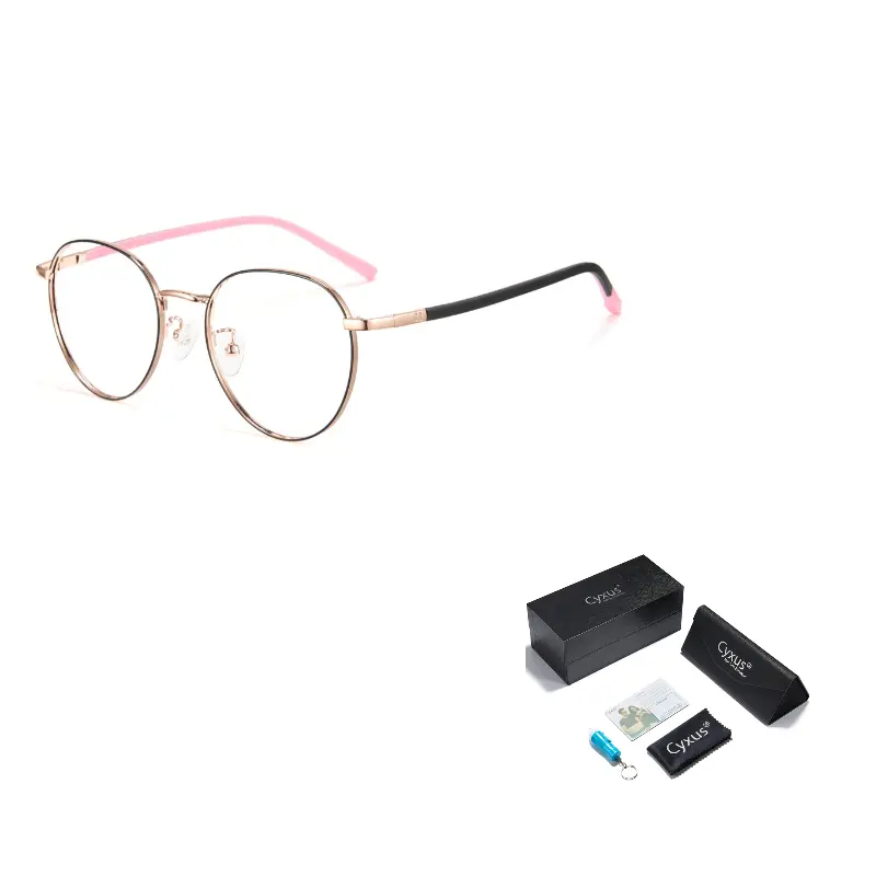 

CYXUS Силиконовая овальная оправа для очков унисекс, Rose Gold Black T69