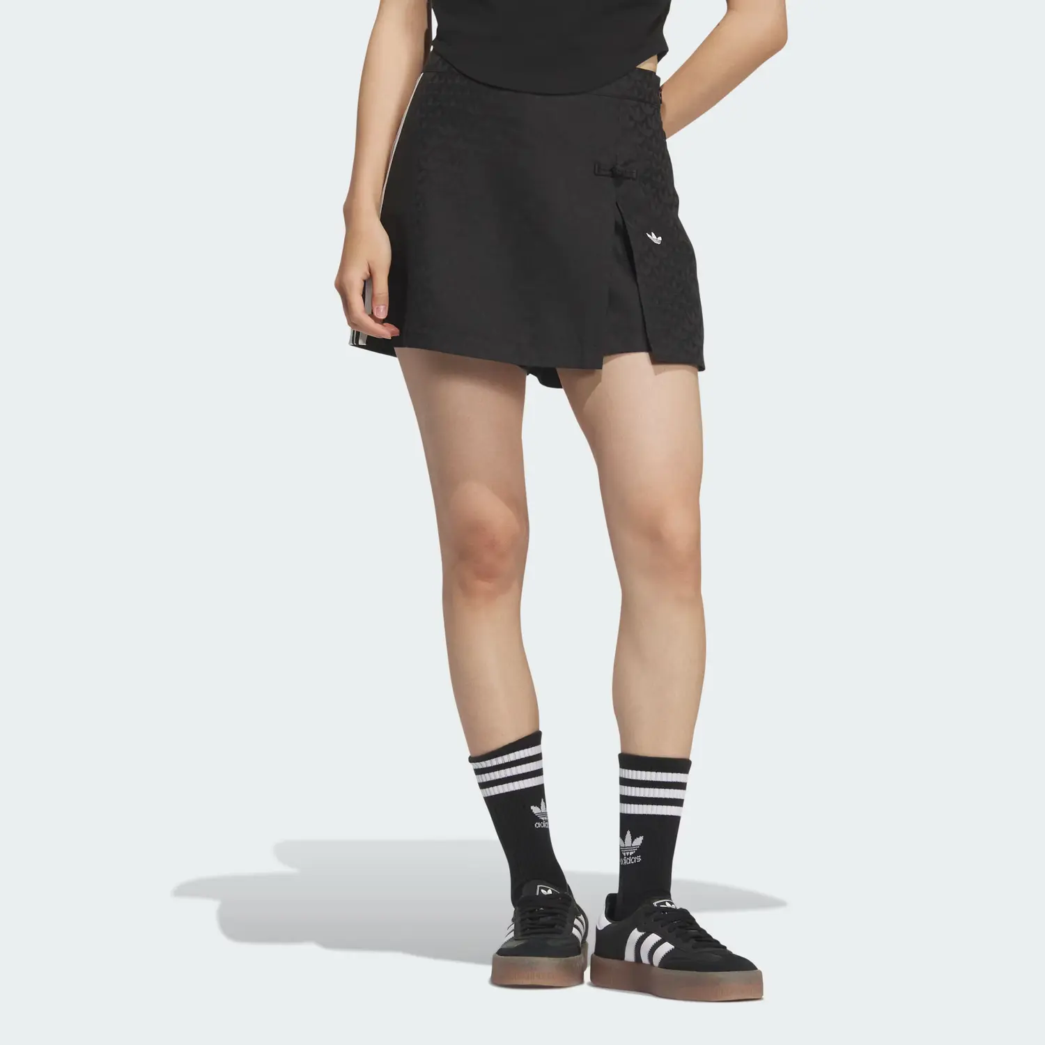 Новые шорты-юбка Casual Women's к китайскому новому году SS25 Adidas Originals, черный — фото 2