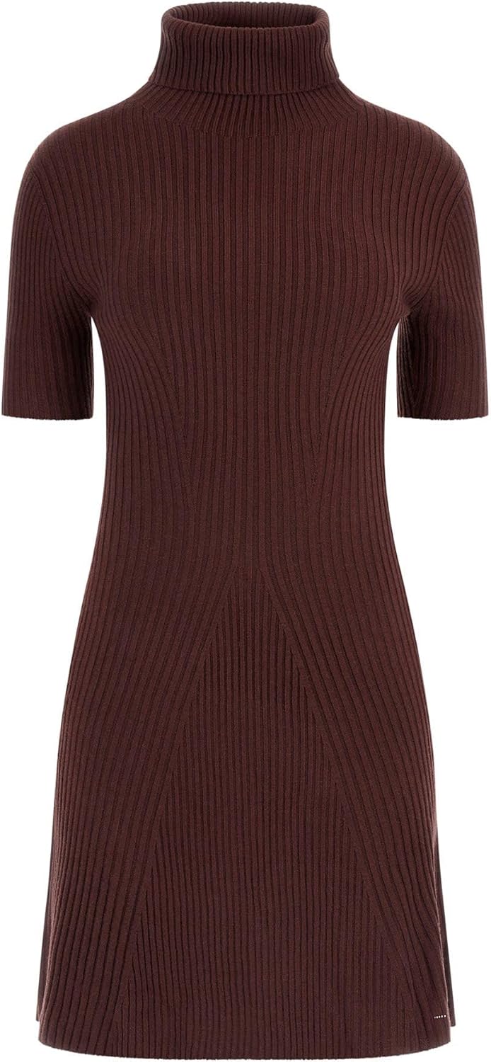 

GUESS Женское эко-платье-свитер с коротким рукавом Julia Seamless, Pure Choco