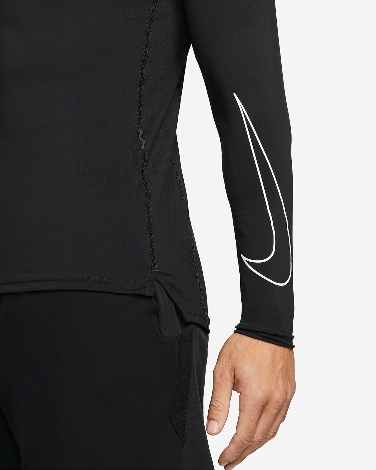 Мужской облегающий тренировочный топ с длинным рукавом Nike Pro Dri-FIT, Black — фото 4