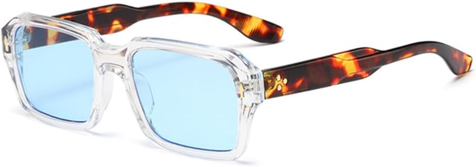 

Женские солнцезащитные очки в винтажном стиле 2026 года, модные двухцветные мужские солнцезащитные очки в стиле панк с заклепками и градиентом, защита от УФ-излучения UV400 generic, Transparent Blue