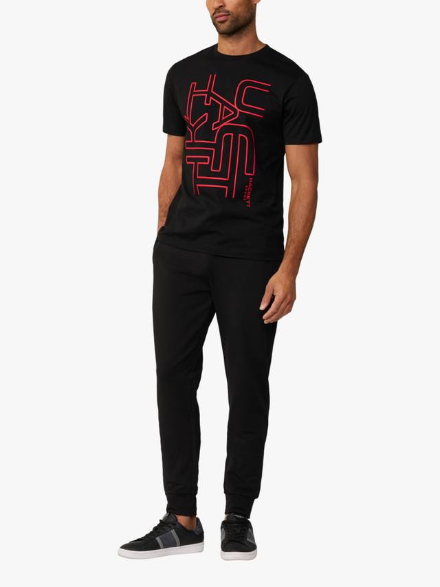 

Хлопчатобумажная футболка с графическим рисунком обычного покроя с коротким рукавом Hackett London, черный