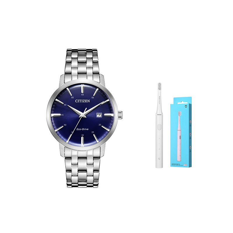 

CITIZEN Часы Ecology-Drive Collection Solar Quartz Movement Stainless Steel Strap Watch Unisex Blue Dial