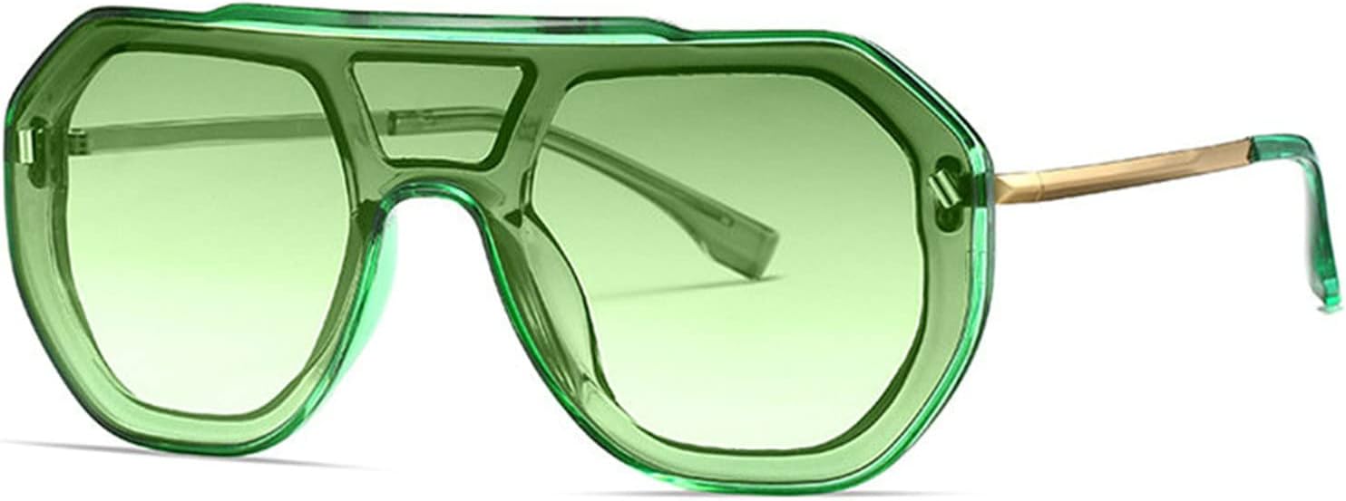 

Willochra — большие солнцезащитные очки-пилот для женщин, модные солнцезащитные очки-щитки с плоской верхней частью для мужчин, большие винтажные солнцезащитные очки, Green