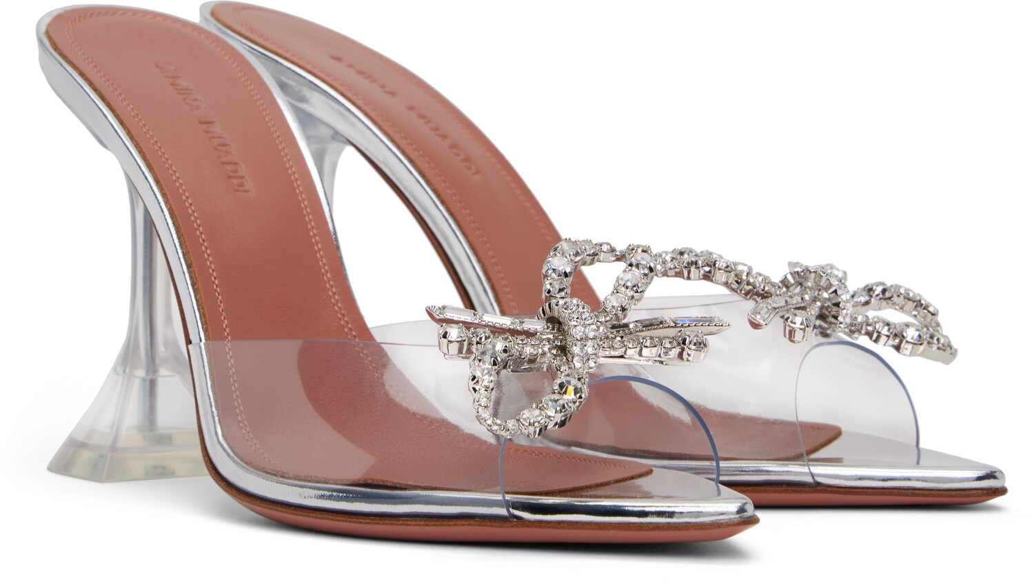 Босоножки на каблуке Rosie Glass Slipper Amina Muaddi, Transparent — фото 4
