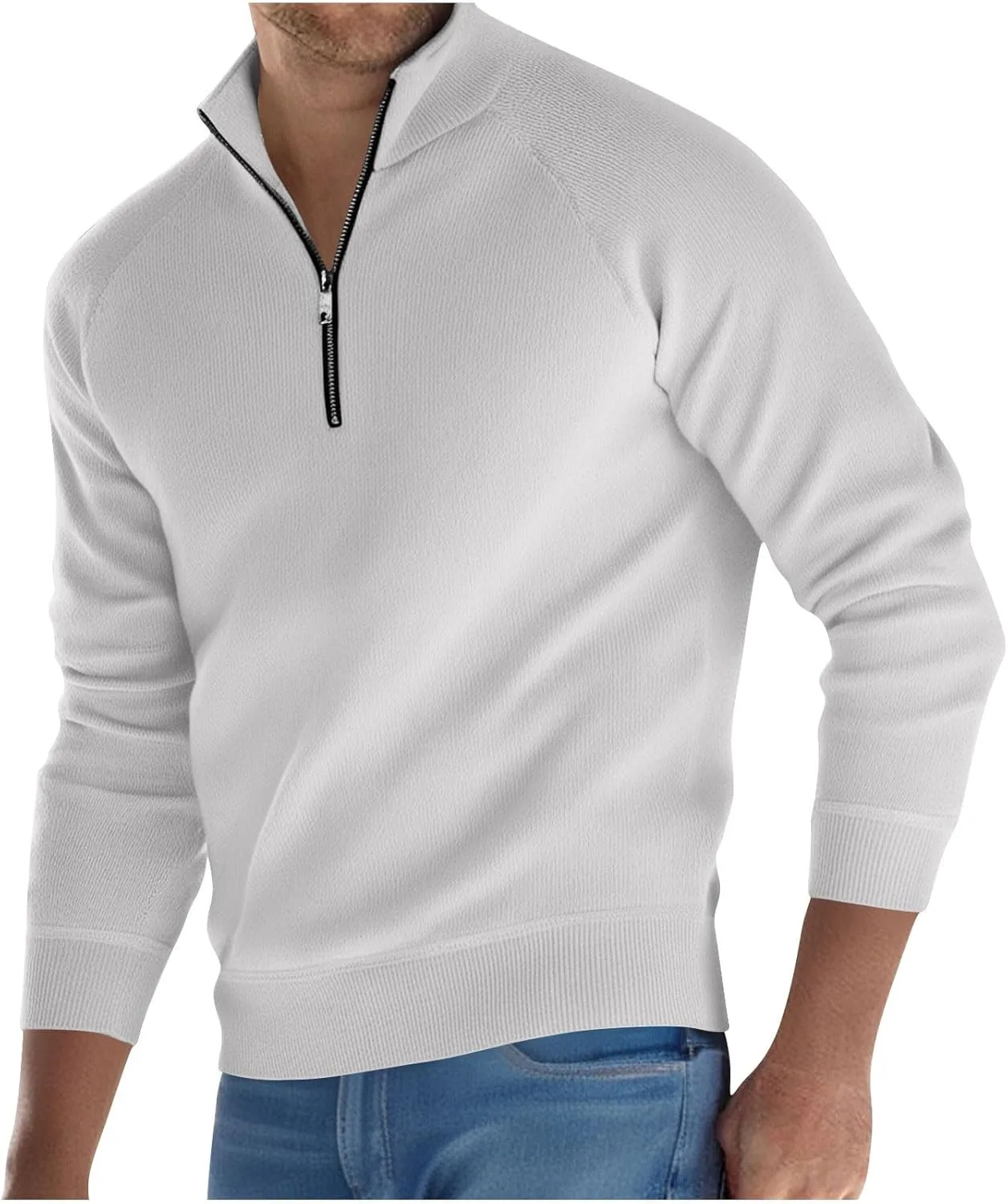 

Мужской свитер с молнией на четверть, Slim Fit, длинный рукав Cambkatl