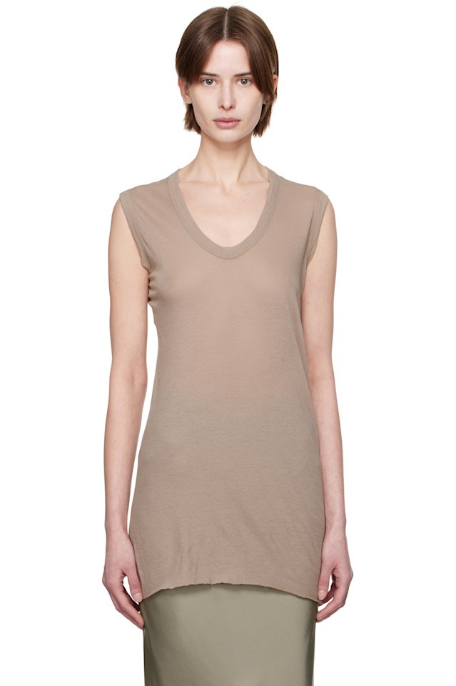 

Голливудский V-образный слитный топ Rick Owens, цвет taupe