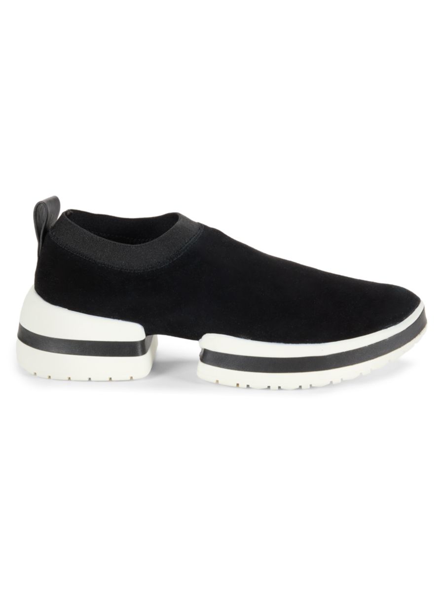 Замшевые кеды-слипоны Stuart Weitzman, черный
