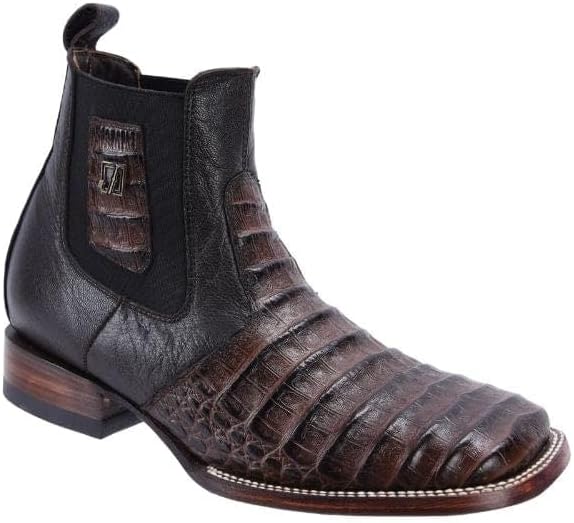 

Мужские вестерн-бутсы Joe Boots 728, квадратный носок, короткие ковбойские/челси-бутсы, кожа с экзотическим принтом каймана Joe Exclusive, коричневый