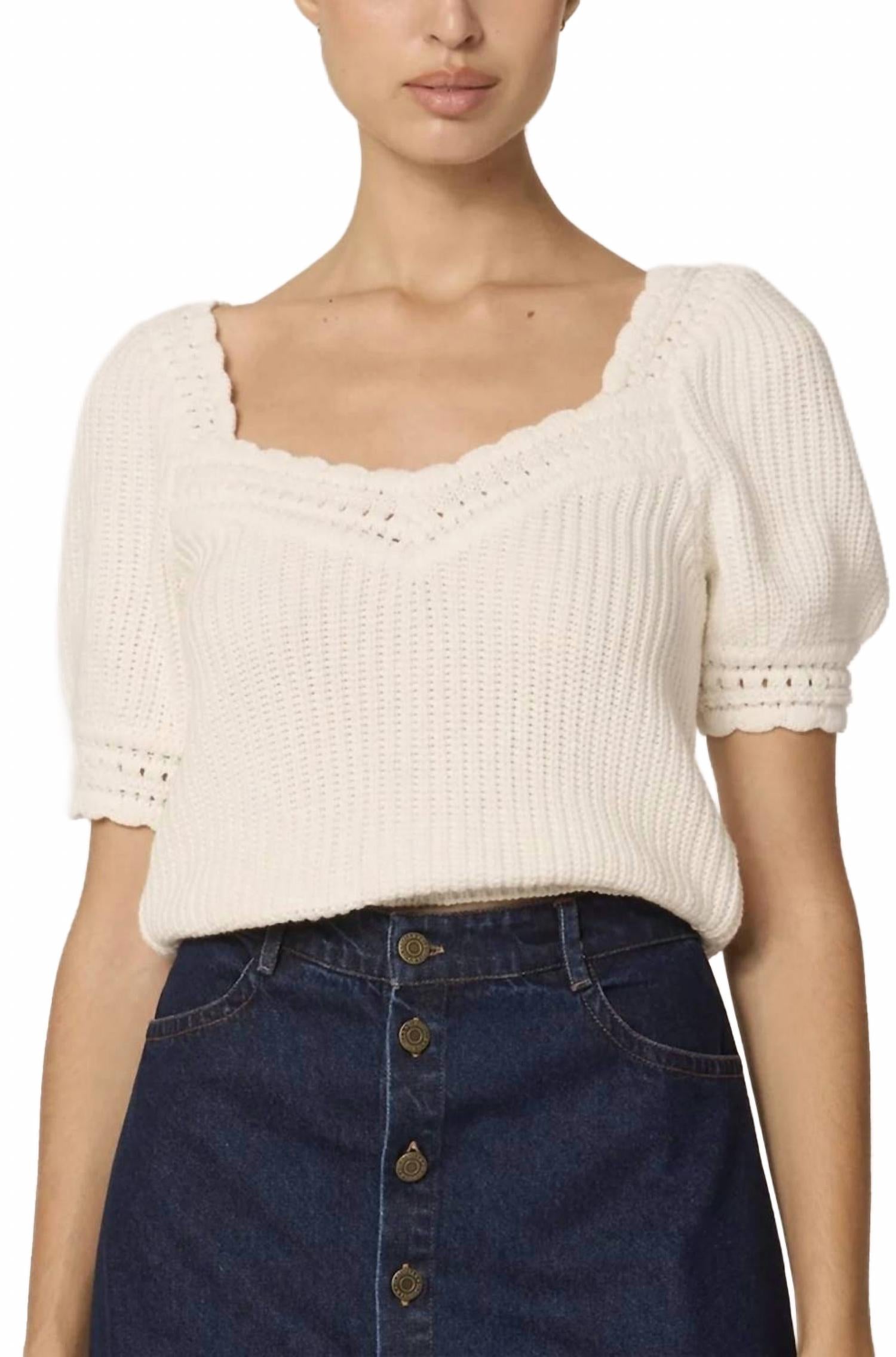 

Cleobella Верхняя часть свитера Rowan, цвет слоновой кости