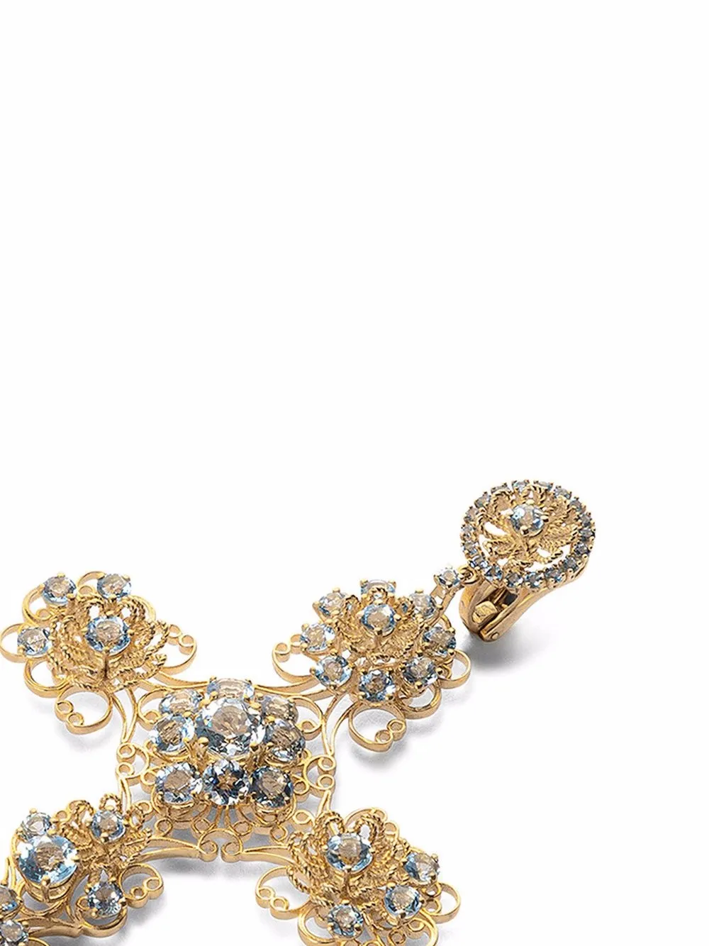 Серьги-клипсы Pizzo из желтого золота DOLCE & GABBANA, золотой — фото 2
