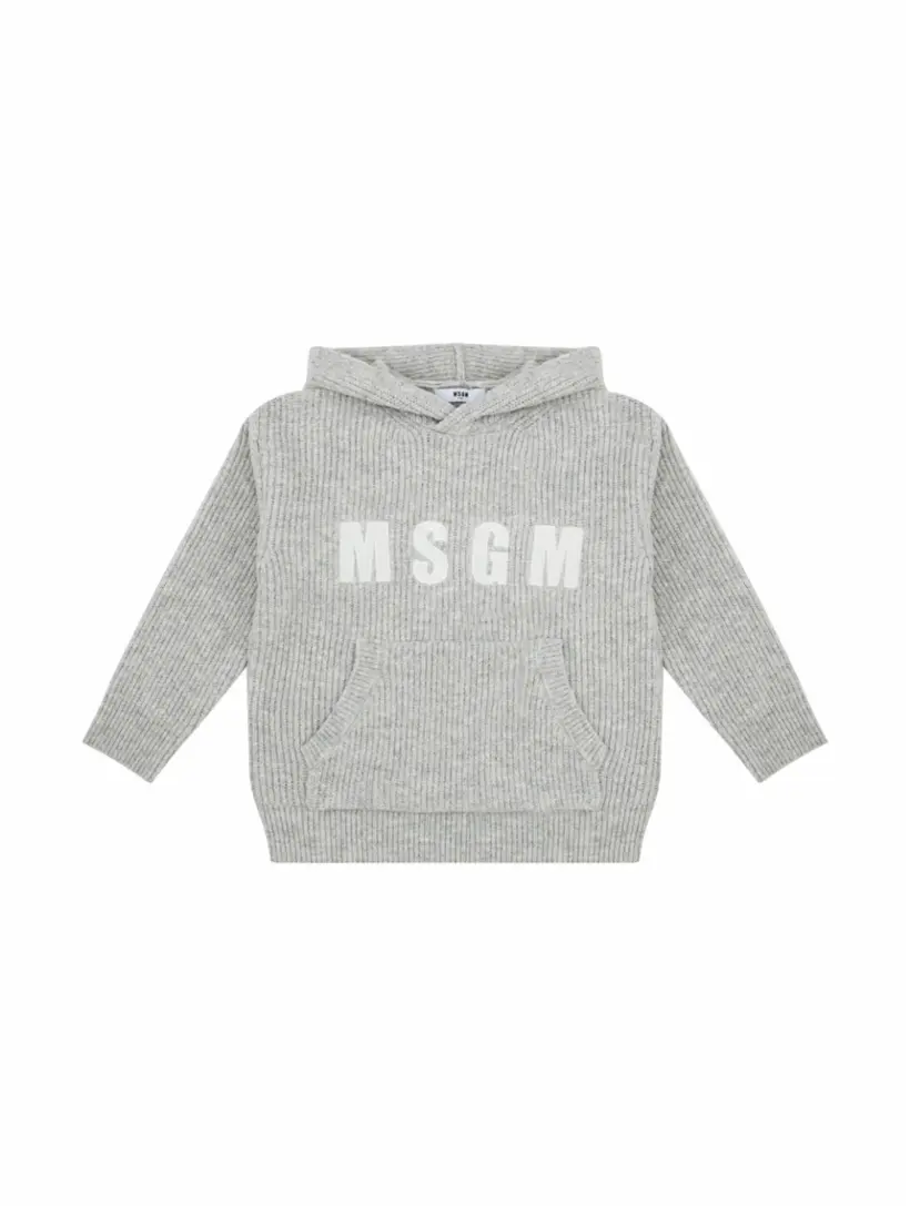 

Вязаное худи с логотипом MSGM, серый