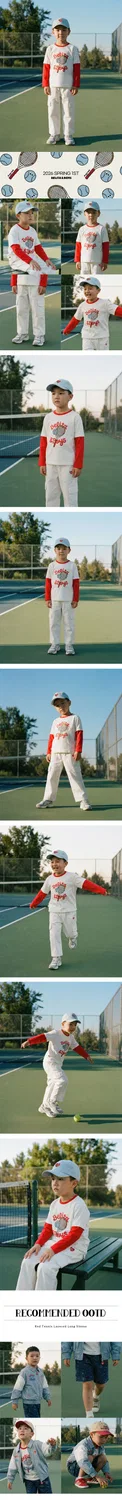 Детская многослойная футболка с длинным рукавом Tennis красная от Belita&Boys — фото 3