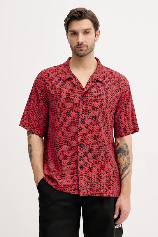 

Пляжная рубашка свободного кроя HUGO, красный