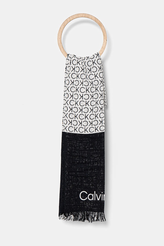 

Хлопковый шарф Calvin Klein, черный