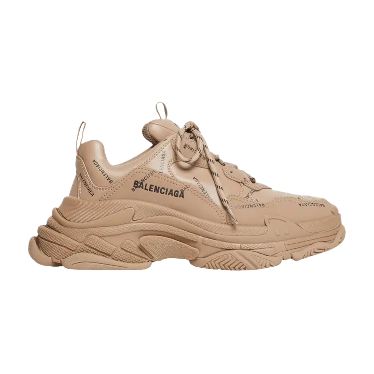 

Кроссовки Balenciaga Triple S Sneaker Allover Logo - Dark Beige, кремовый