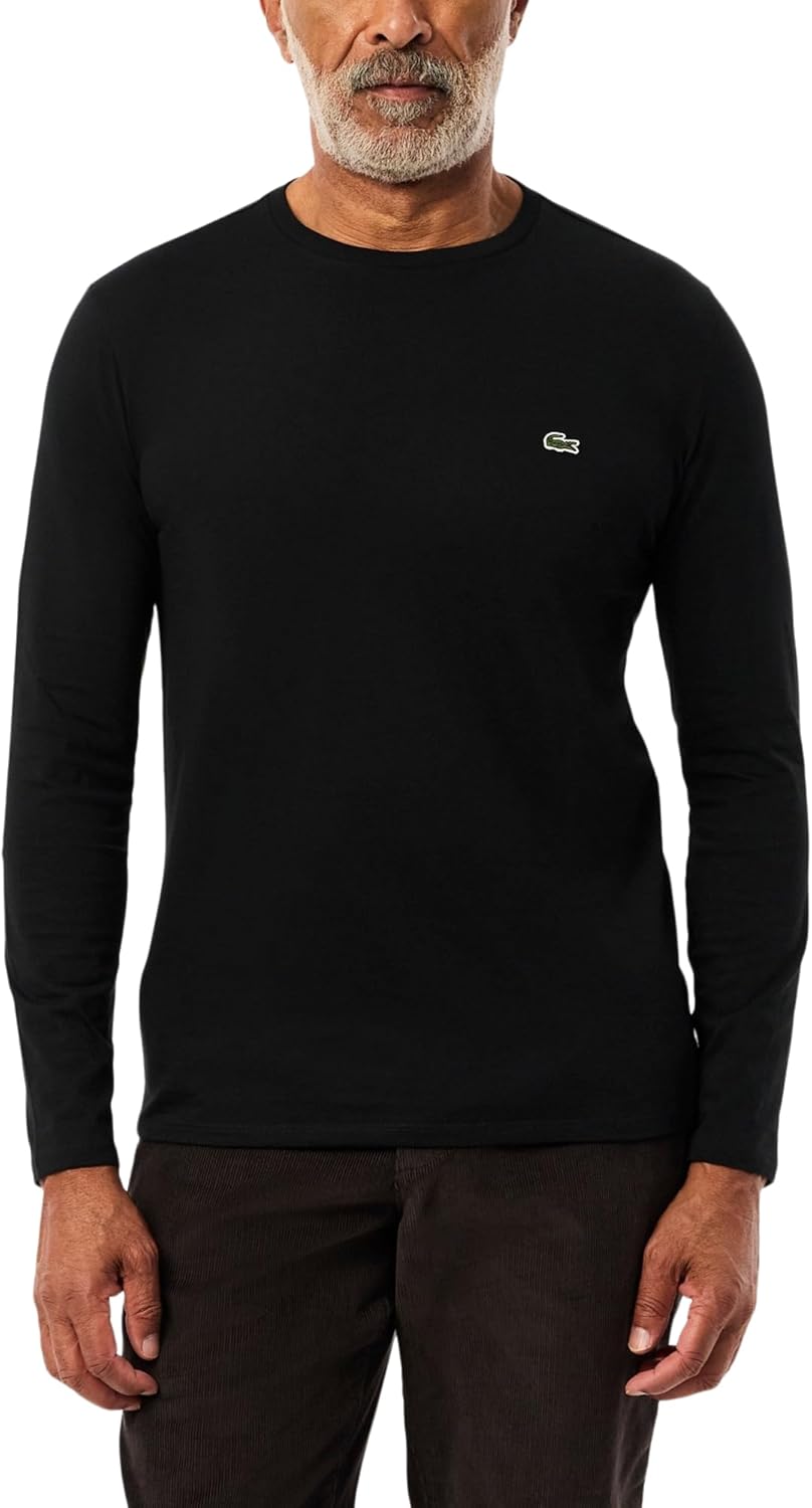 

Футболка Lacoste с длинным рукавом и круглым вырезом из джерси Pima, Black, Черный, Футболка Lacoste с длинным рукавом и круглым вырезом из джерси Pima, Black