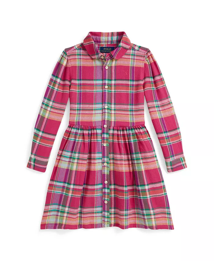 

Детское платье-рубашка с клубным воротником в клетку для девочек 2T-6X Polo Ralph Lauren, мультиколор