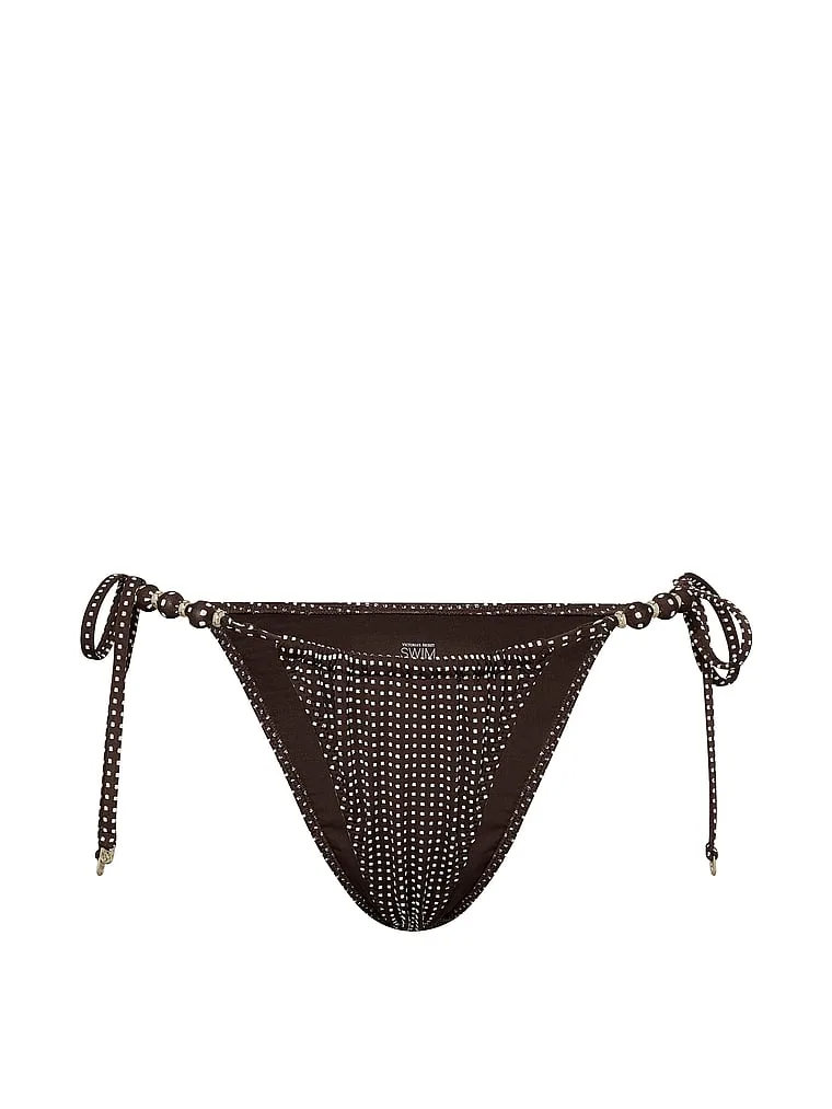 Бикини Victoria'S Secret Swim, Ganache, пляжные плавки-бикини с завязками по бокам, коричневый — фото 3