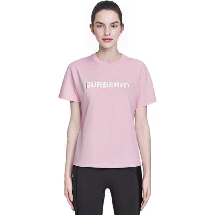 Футболка Burberry, свободного кроя, розовый — фото 2