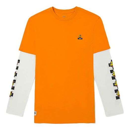 

Футболка Vans Small Yellow Printing Sports Long Sleeves Couple Style Orange VN0A54MS183, оранжевый