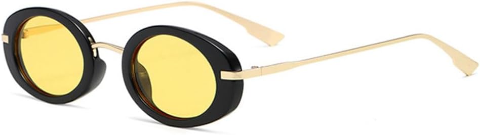 

Ретро-панк мужские овальные солнцезащитные очки женские модные прозрачные линзы цвета океана солнцезащитные очки UV400 мужские трендовые солнцезащитные очки TYUVIVO, Black Yellow