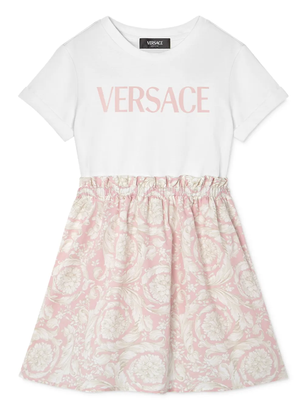 

Платье с принтом Barocco Versace Kids, розовый