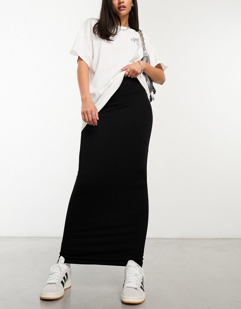 

Черная юбка максиколонна ASOS DESIGN