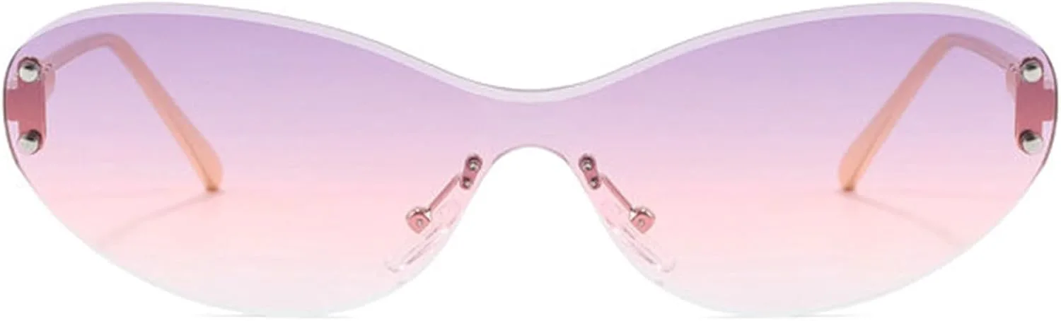 

Willochra Роскошные модные овальные солнцезащитные очки для женщин, женские цельные солнцезащитные очки для мужчин, большие солнцезащитные очки без оправы, C6