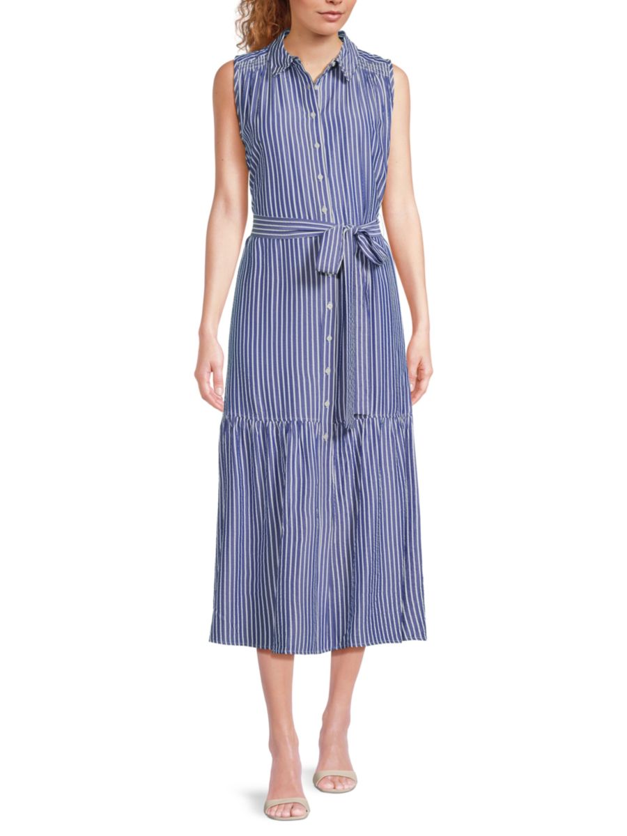 

Платье миди в полоску Tommy Hilfiger, цвет Blue White Stripe