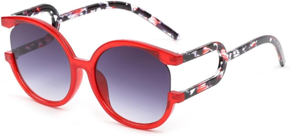 

Модные большие круглые женские солнцезащитные очки в стиле ретро с градиентным переходом, защита от УФ-излучения UV400, мужские солнцезащитные очки с красочным леопардовым принтом TYUVIVO, Red Gray Gradient