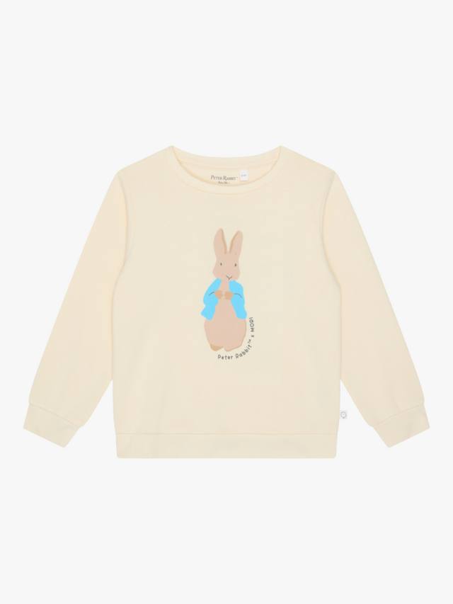 

Детская толстовка Peter Rabbit из хлопковой смеси MORI, Panda Cream