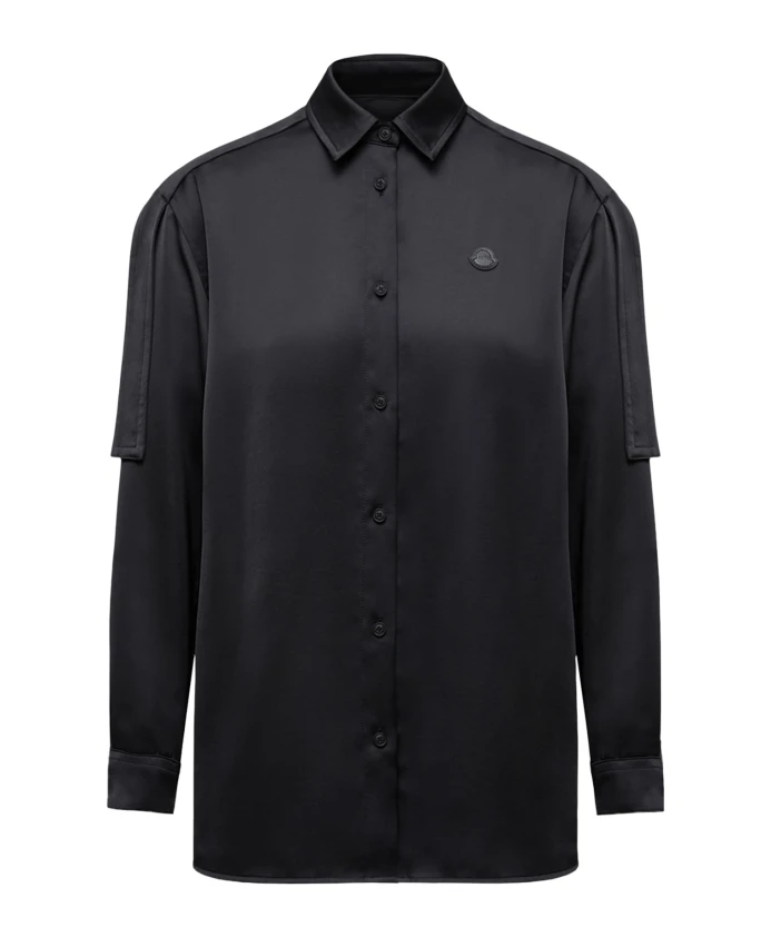 

Черная рубашка из технического полиэстера Moncler, черный
