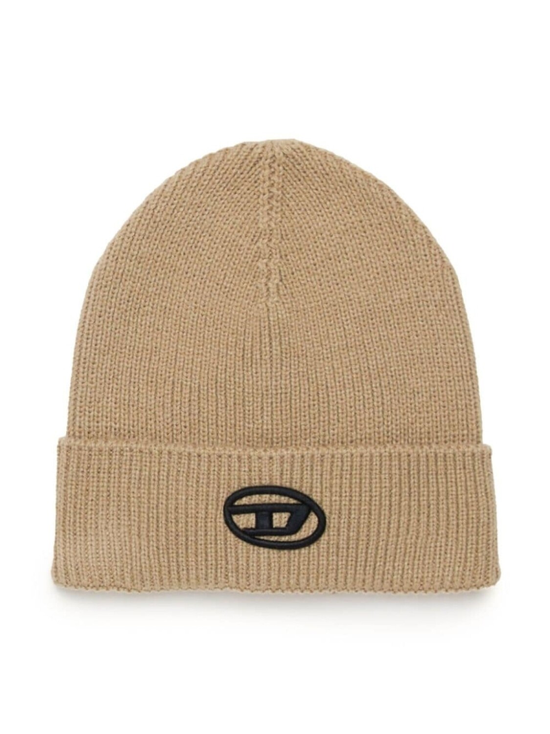 

Diesel Kids шапка бини в рубчик с вышитым логотипом, нейтральный цвет