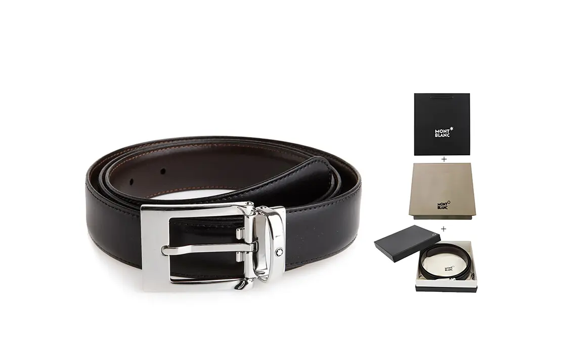

MONTBLANC Ремень мужской из коровьей кожи, черный, ширина 3 см