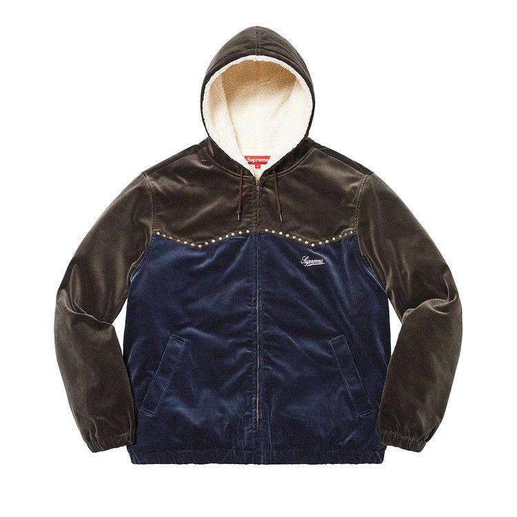 

Куртка Supreme Studded Velvet Hooded Work Jacket 'Navy'