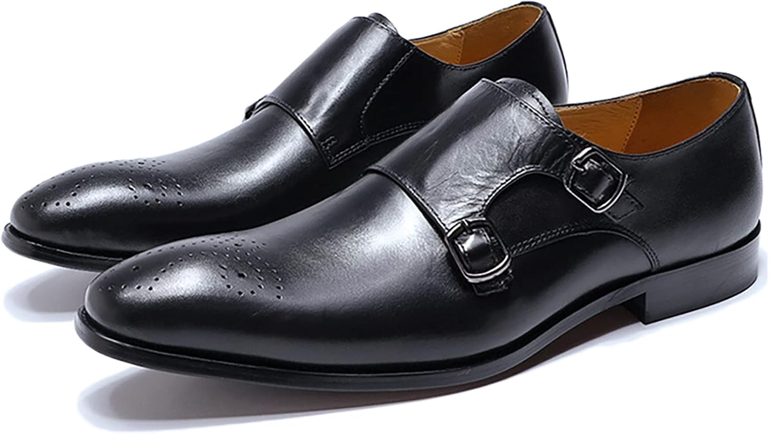 

Мужские монки из натуральной кожи, ретро стиль, итальянский дизайн, лоферы с пряжкой, слипоны, офисные и праздничные туфли, коричневые, размер 46 Generic