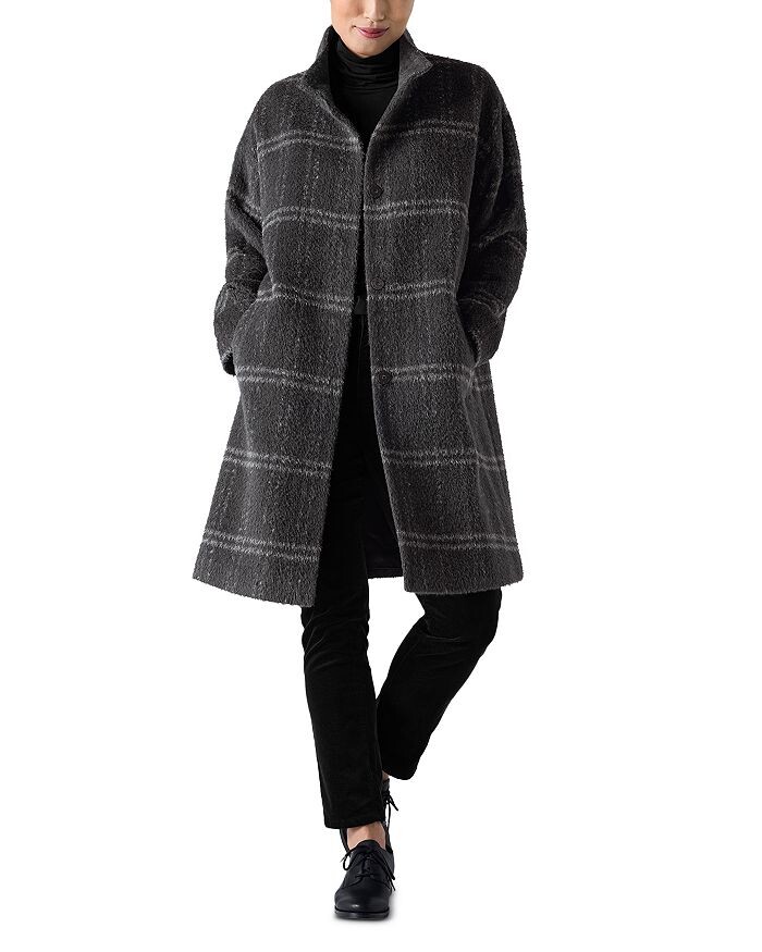 

Пальто с высоким воротником Eileen Fisher, серый