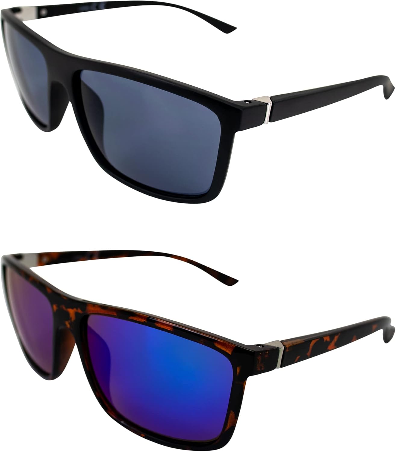 

Солнцезащитные очки AlterImage Suave Sports Fashion Retro для мужчин и женщин, 2 пары, черная оправа черепахового цвета с серебристыми металлическими акцентами, линзы дымчатого и зеленого цвета G-Tech, Black-smoke/Tortoise-green