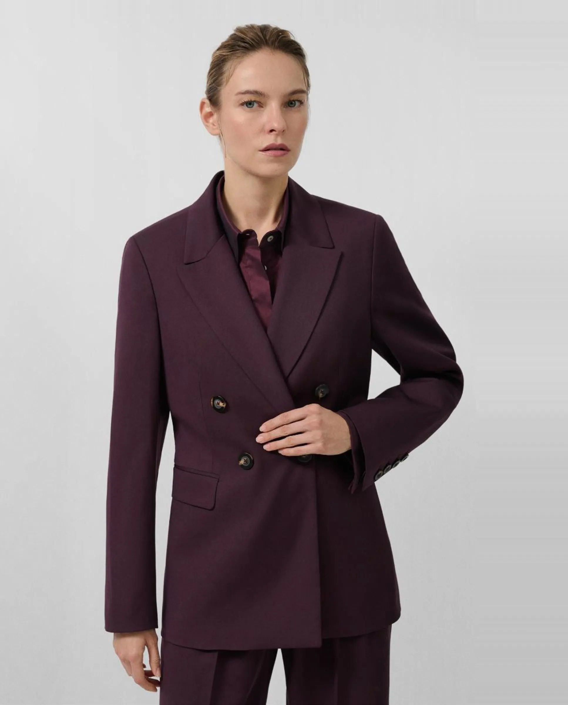 

Женский приталенный блейзер из шерсти Roberto Verino, серовато-красный