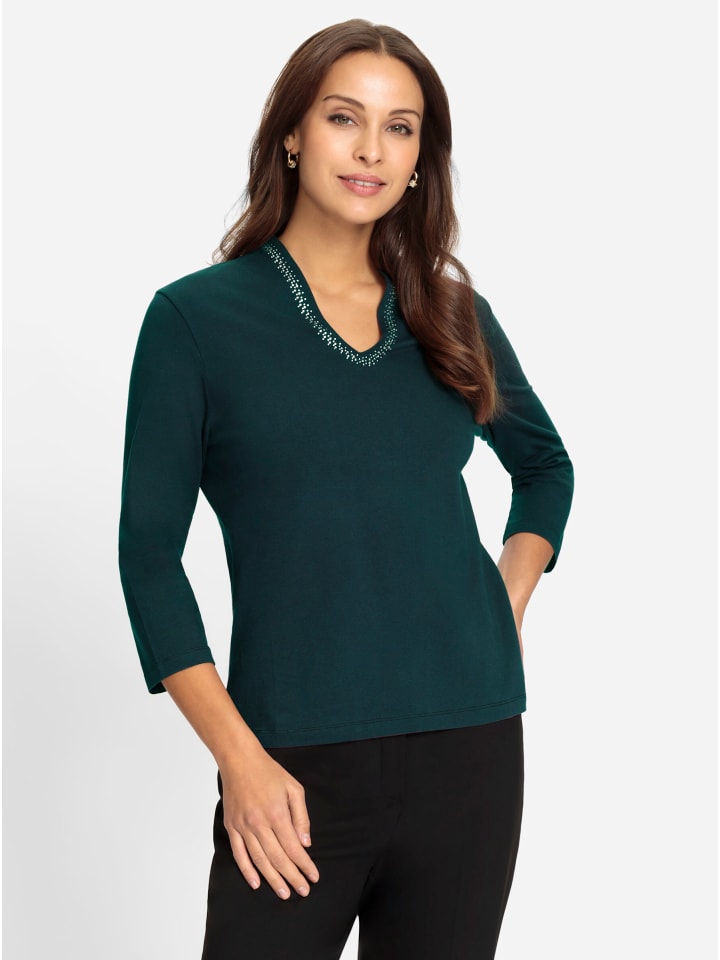 

Рубашка с V-образным вырезом в цвете петролеум WITT WEIDEN