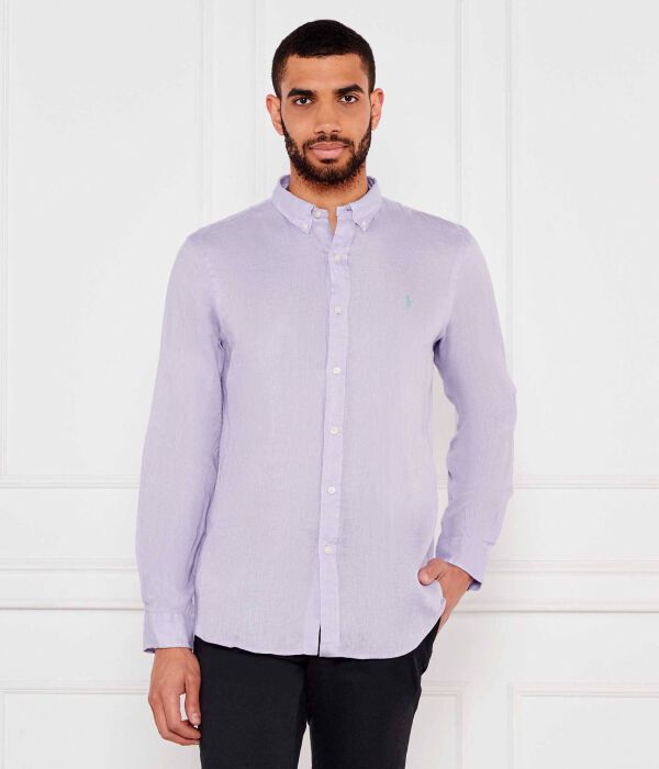 

Льняная рубашка Slim fit Polo Ralph Lauren, лавандовый