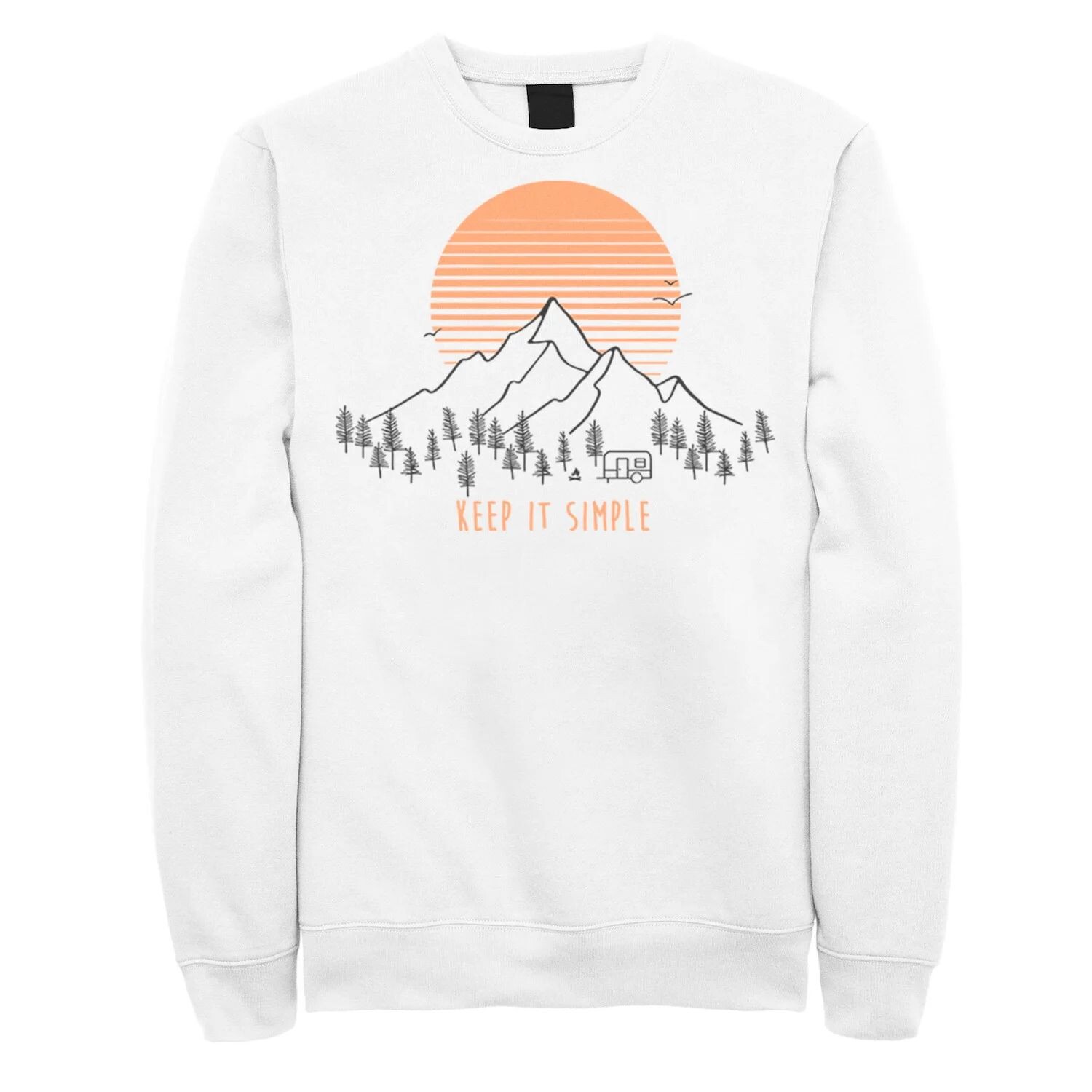 

Флисовый свитшот с эскизом Keep It Simple Snowy Mountain Sunset, белый