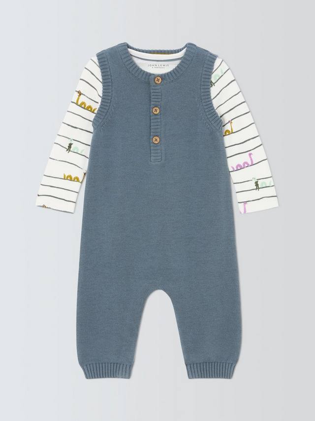 

Детский комплект: вязаные комбинезон и кофта с длинным рукавом John Lewis, Blue