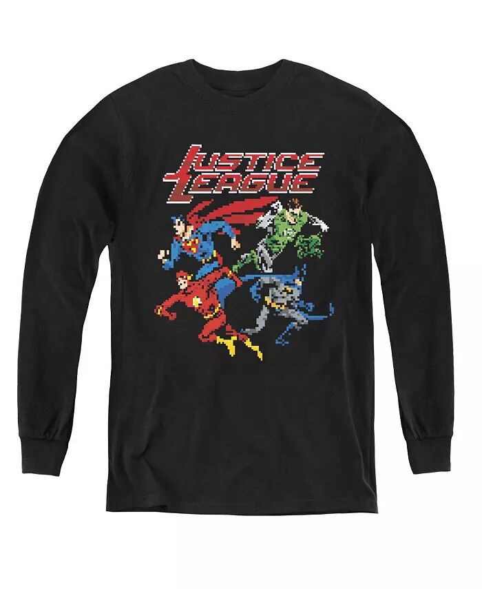 

Длинные рукава толстовка Boys of America Youth Pixel League Justice League, черный