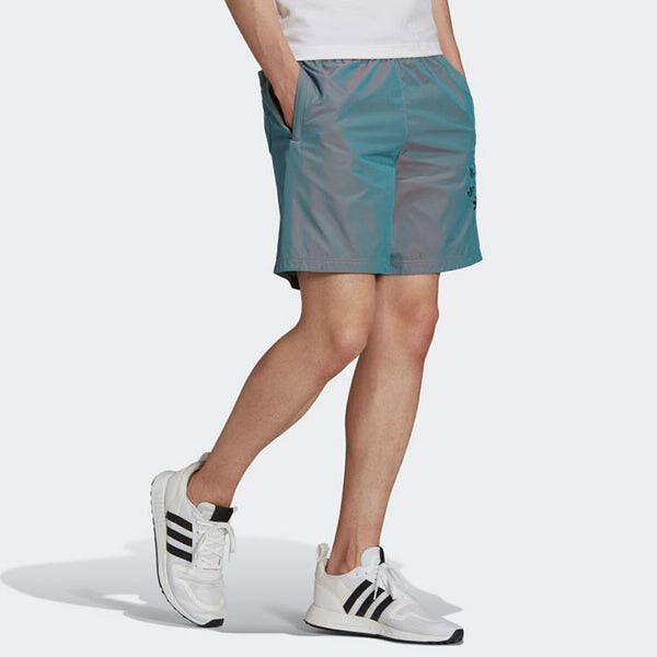 Шорты originals st short hl logo colorful woven sports shorts gray blue Adidas, голубой — фото 4