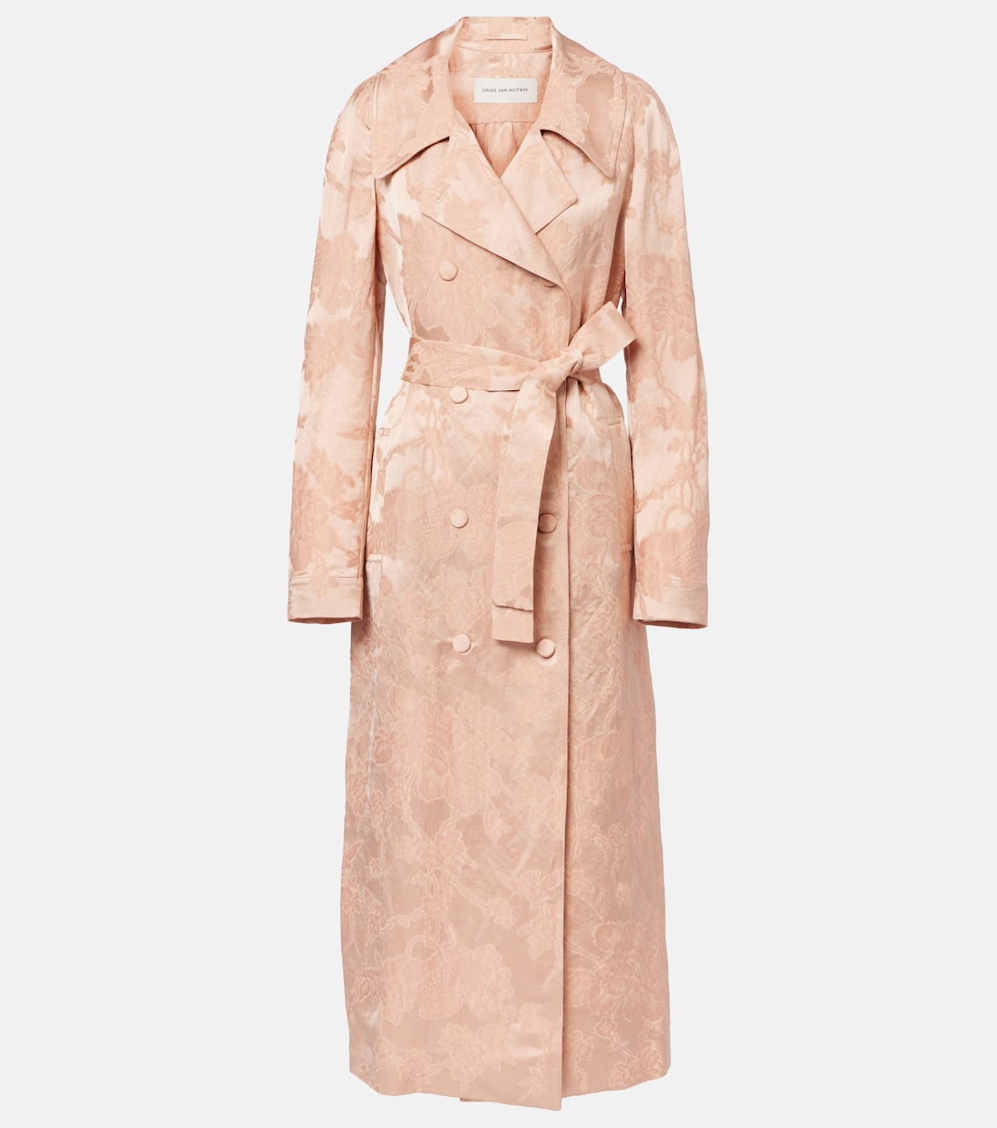 

Пальто из льняной жаккардовой ткани с цветочным рисунком Dries Van Noten, Old Rose